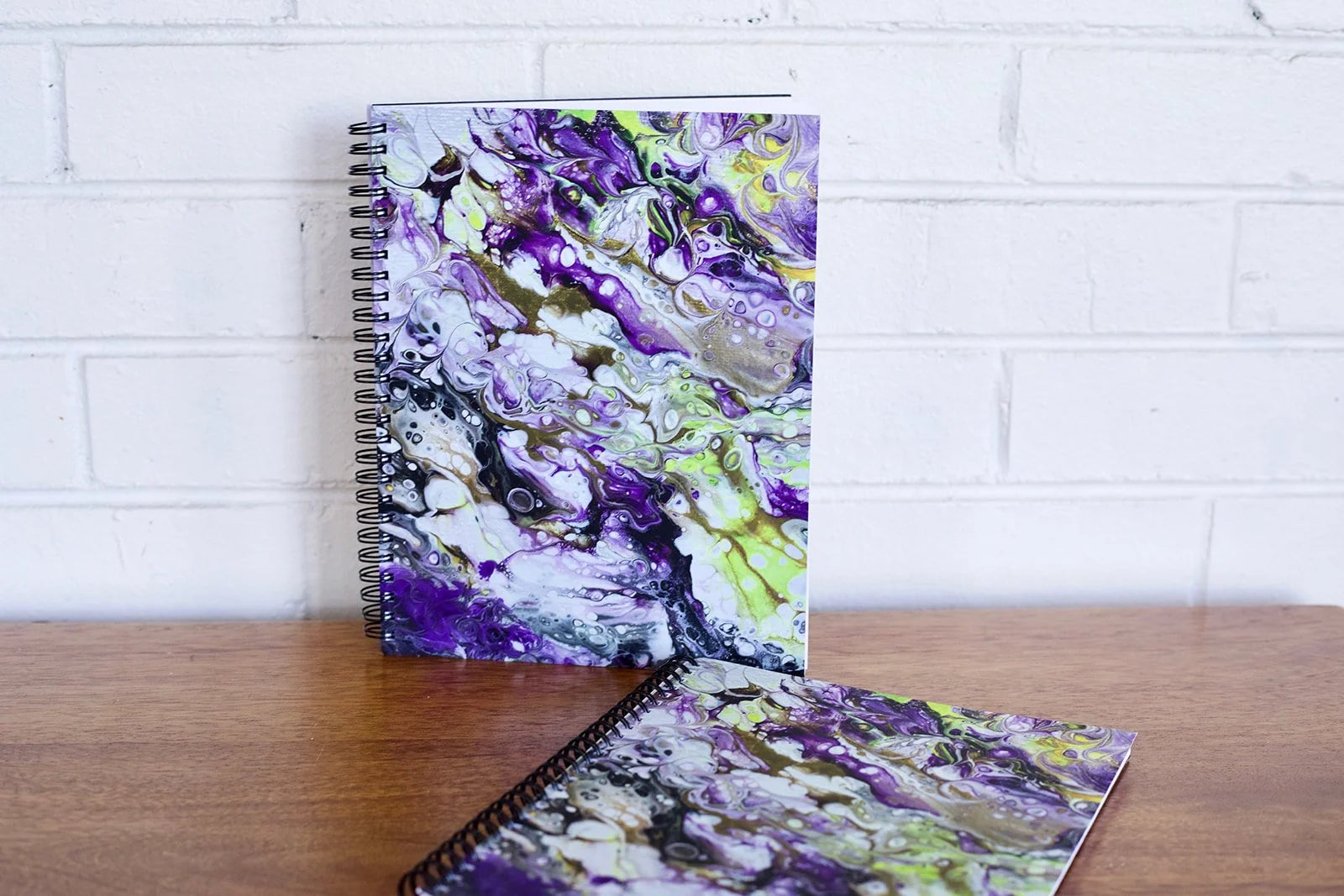 Purple, Yellow and Gold Softcover Spiral Sketchbook -  7 inch x 9 inch