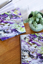 Purple, Yellow and Gold Softcover Spiral Sketchbook -  7 inch x 9 inch