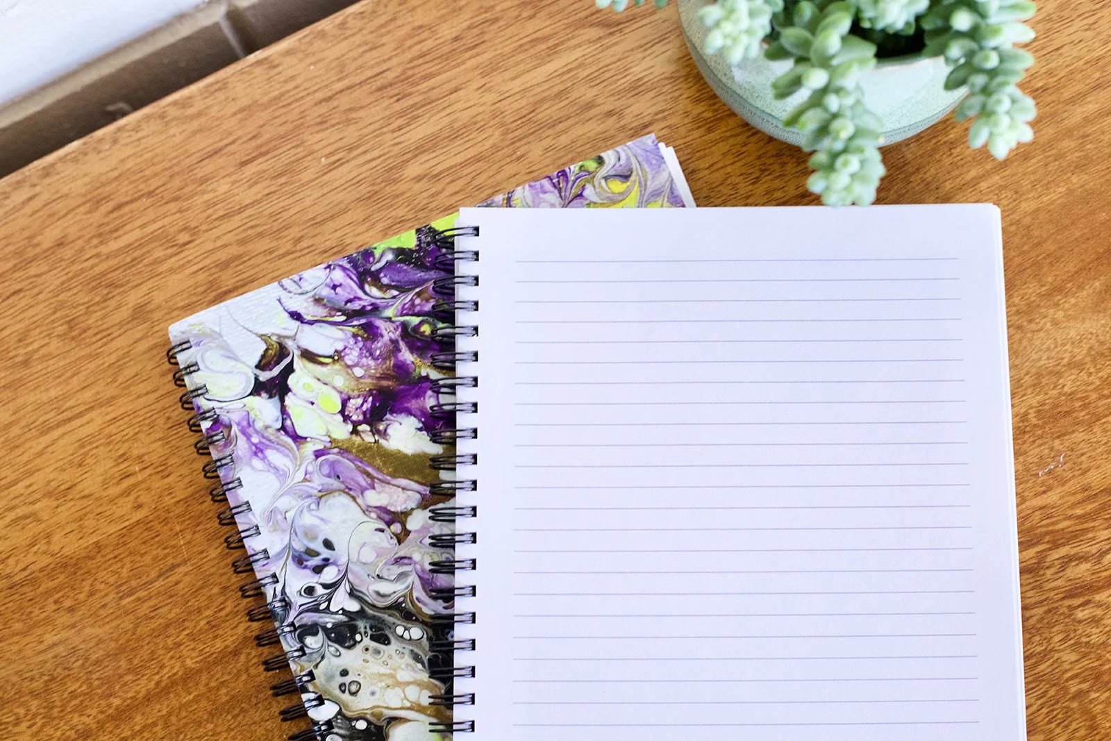 Purple, Yellow and Gold Softcover Spiral Sketchbook -  7 inch x 9 inch