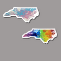 North Carolina State Shape Sticker - Rainbow and Trans Pride 3.5"x1.25"