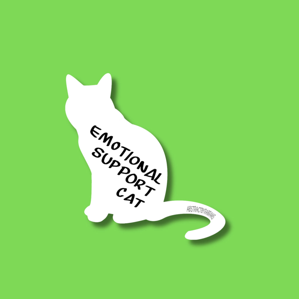 Emotional Support Cat - White Cat - ~2.89" × 3"