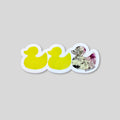 Duck Duck Asexual Duck Sticker - Duck Duck Gray Duck - Duck Duck Pride Duck - Asexual Pride - 3.5"x1.5"