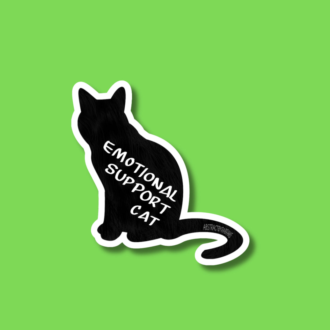 Emotional Support Cat - Black Cat - ~2.89" × 3"