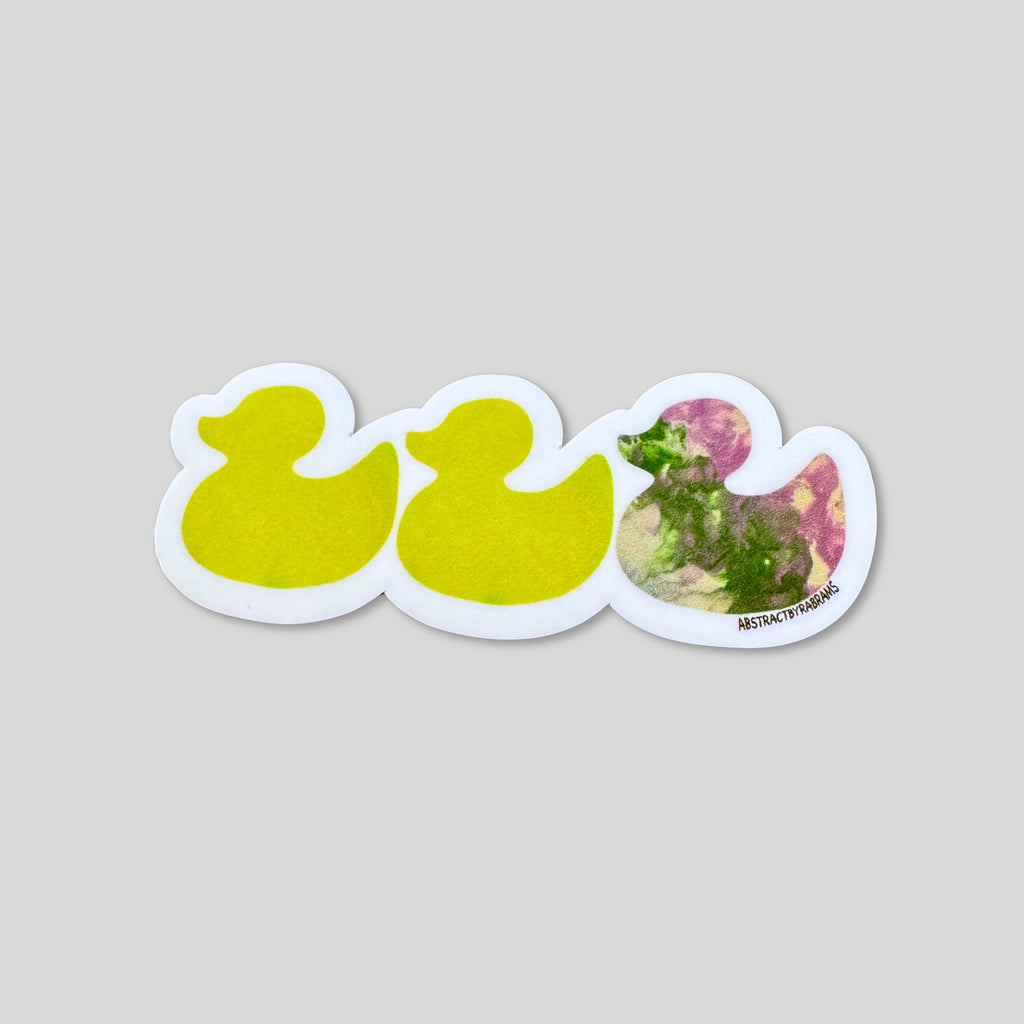 Duck Duck Genderqueer Duck Sticker - Duck Duck Gray Duck - Duck Duck Pride Duck - Genderqueer Pride - 3.5"x1.5"