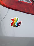 Progress Pride Rubber Duck Magnet, Car Magnet - 4"
