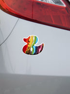 Progress Pride Rubber Duck Magnet, Car Magnet - 4"