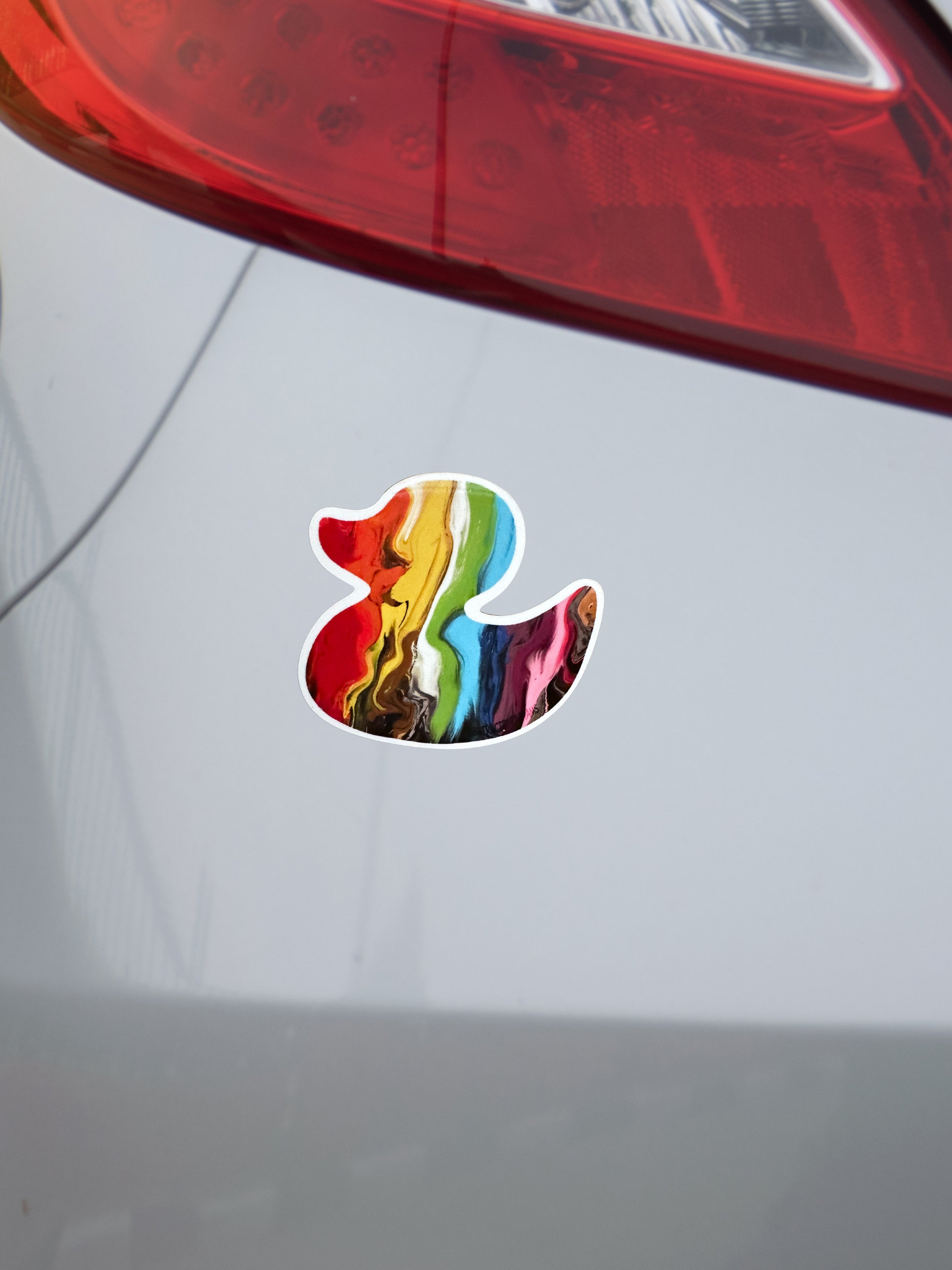 Progress Pride Rubber Duck Magnet, Car Magnet - 4"