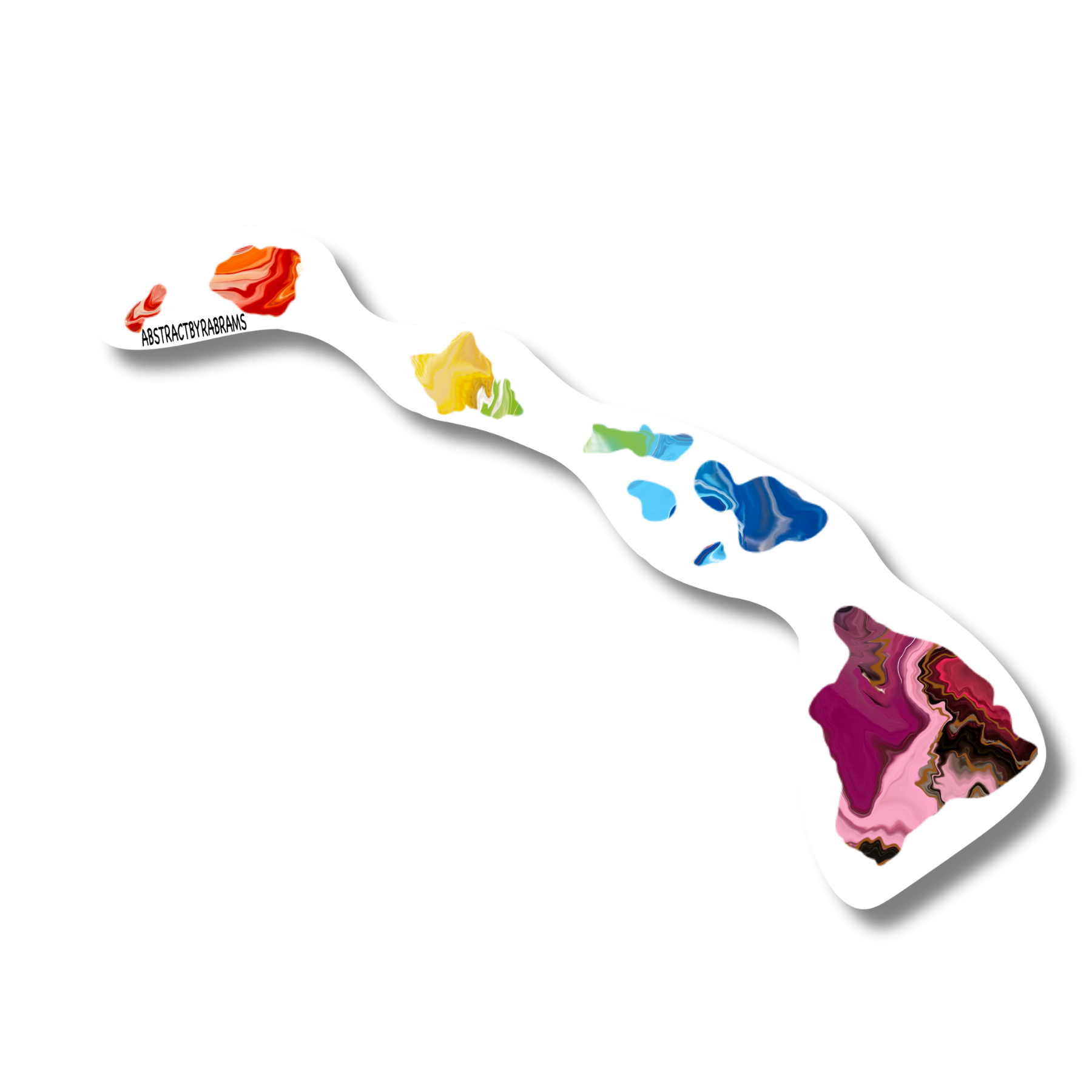 Hawaii State Trans Pride and Rainbow State Vinyl Sticker