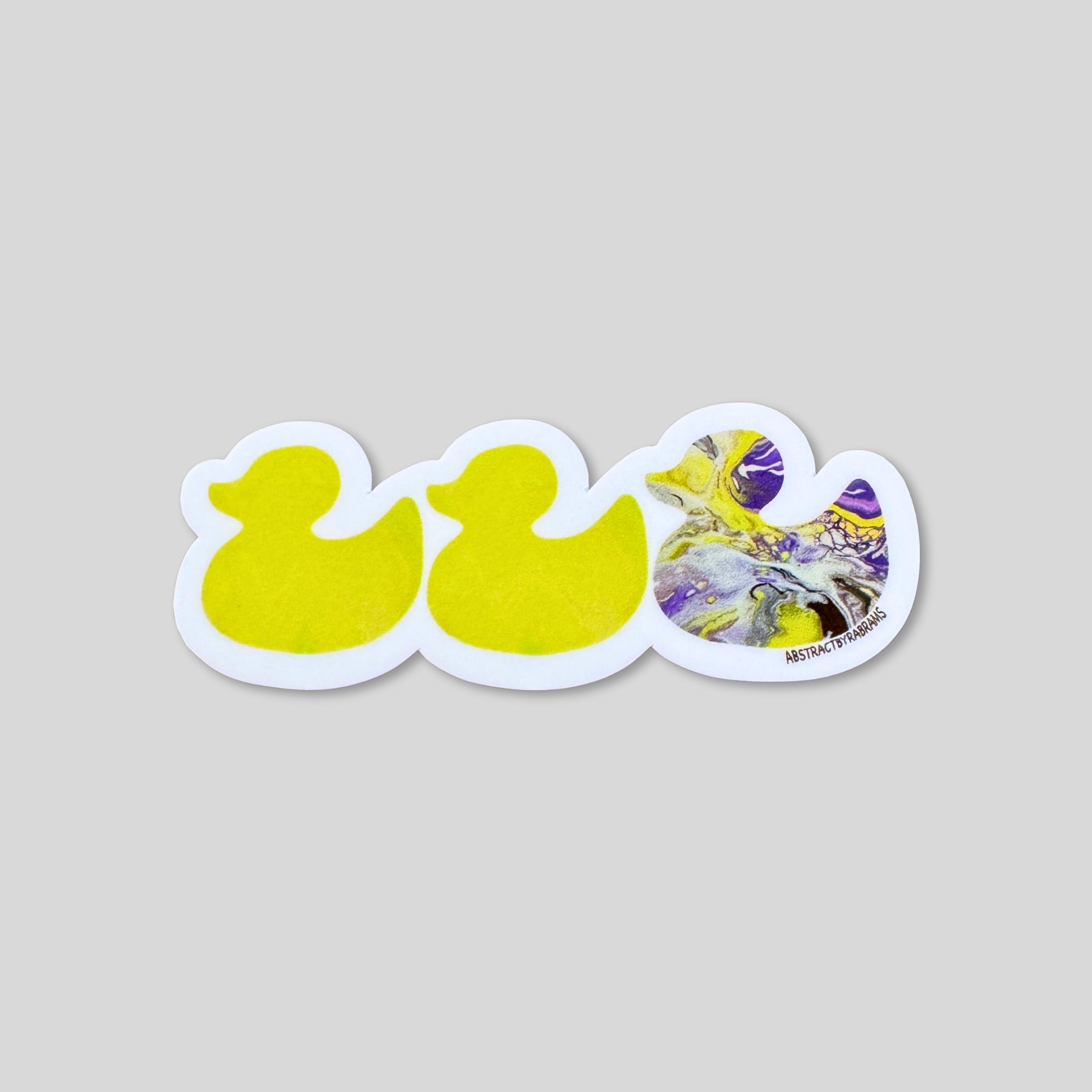 Duck Duck Non Binary Duck Sticker - Duck Duck Gray Duck - Duck Duck Pride Duck - Non-Binary Pride 3.5"x1.5"