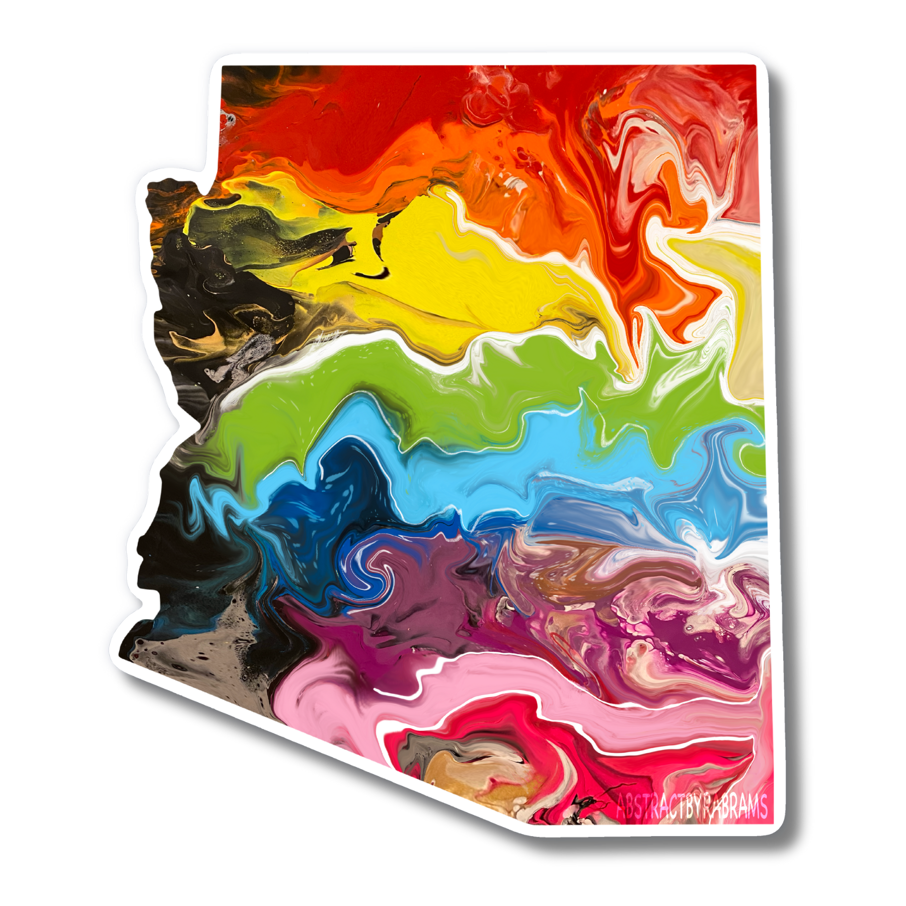 Arizona State Trans Pride and Rainbow State Vinyl Sticker