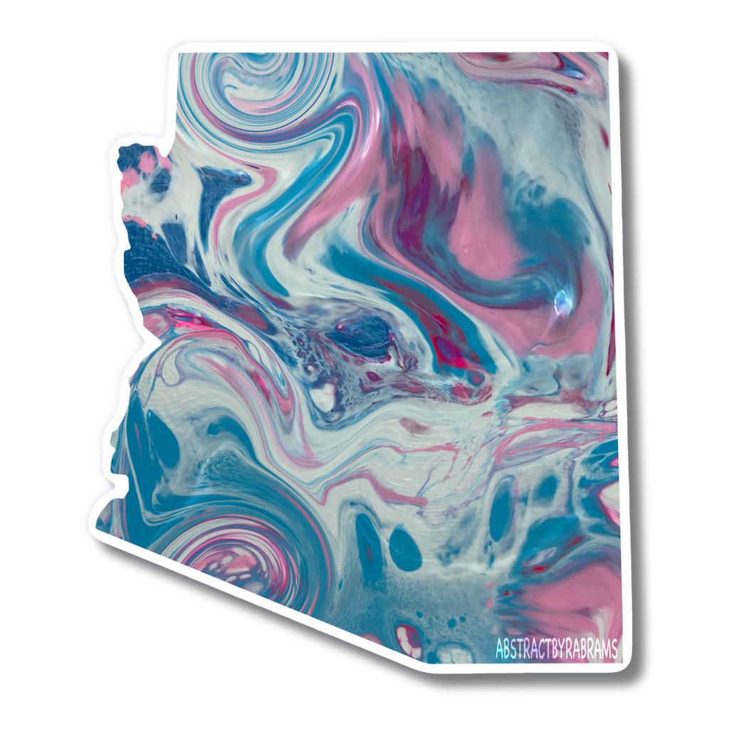 Arizona State Trans Pride and Rainbow State Vinyl Sticker