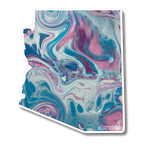 Arizona State Trans Pride and Rainbow State Vinyl Sticker