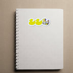 Duck Duck Non Binary Duck Sticker - Duck Duck Gray Duck - Duck Duck Pride Duck - Non-Binary Pride 3.5"x1.5"
