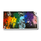 Kansas State Trans Pride and Rainbow State Vinyl Sticker