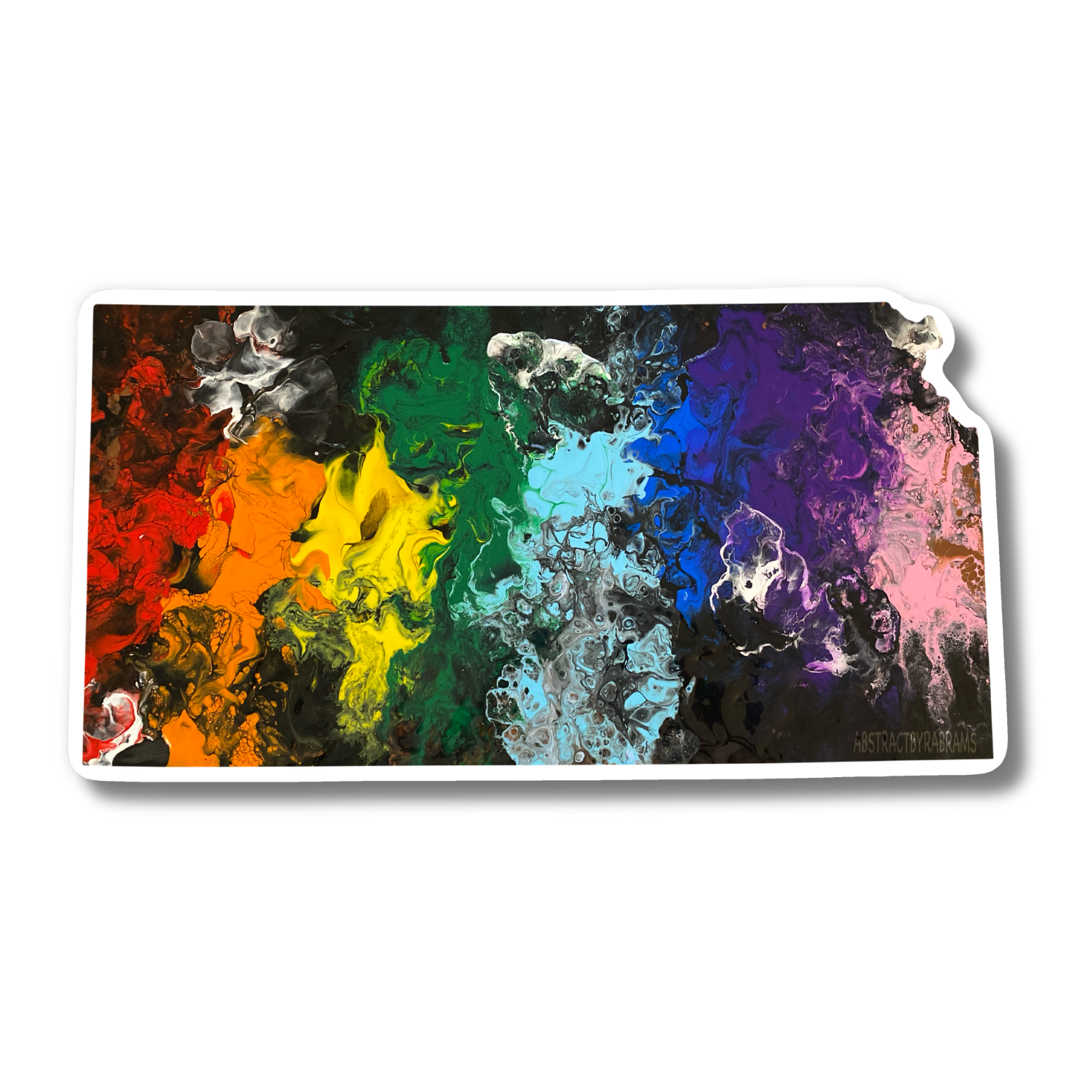 Kansas State Trans Pride and Rainbow State Vinyl Sticker