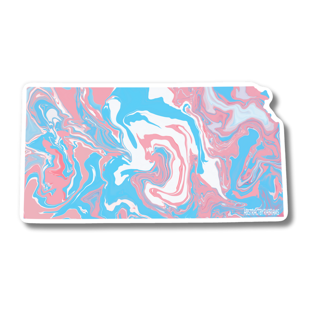 Kansas State Trans Pride and Rainbow State Vinyl Sticker