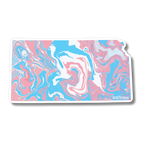 Kansas State Trans Pride and Rainbow State Vinyl Sticker