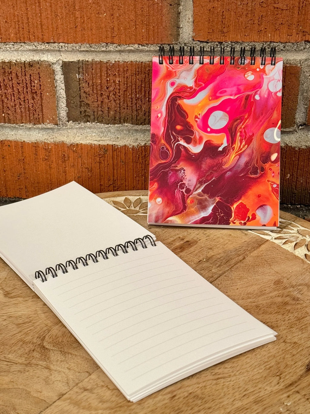 Pink and Orange Notepad - 2 Paper Options - 4.25"x5.5"