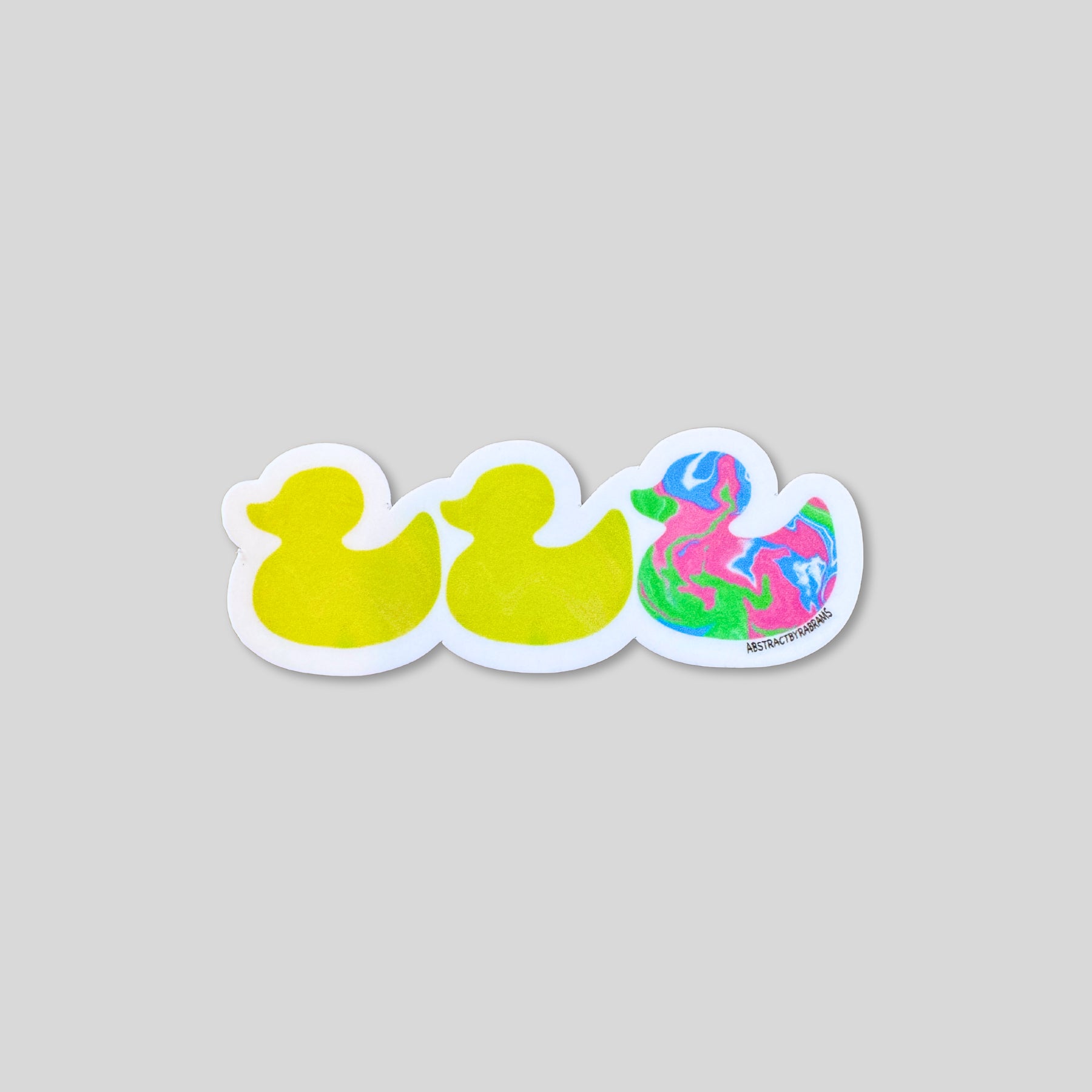 Duck Duck Polysexual Duck Sticker - Duck Duck Gray Duck - Duck Duck Pride Duck - Polysexual Pride  3.5"x1.5"