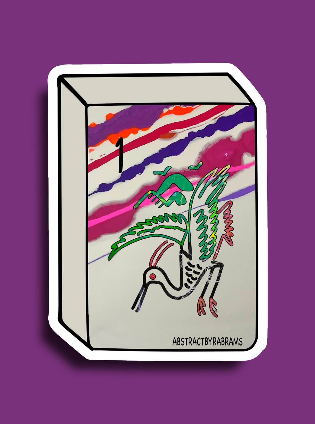 Mahjong Tile Sticker - One Bam