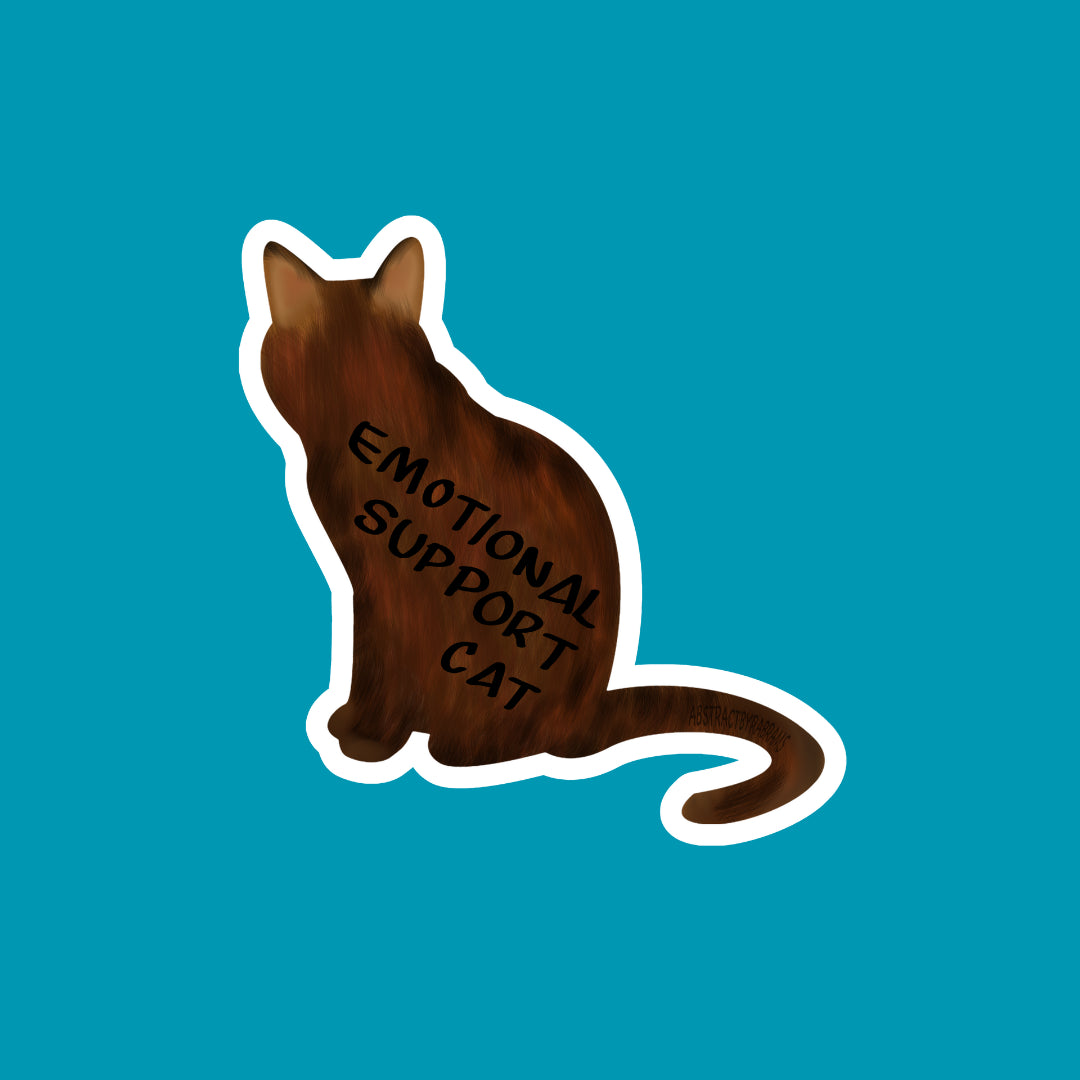PREORDER - Emotional Support Cat - Brown - ~2.89" × 3"