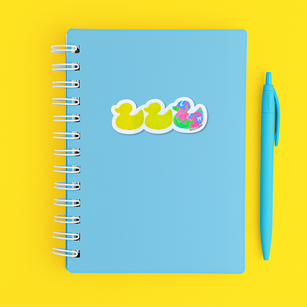 Duck Duck Polysexual Duck Sticker - Duck Duck Gray Duck - Duck Duck Pride Duck - Polysexual Pride  3.5"x1.5"