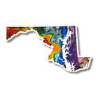 Maryland State Trans Pride and Rainbow State Vinyl Sticker