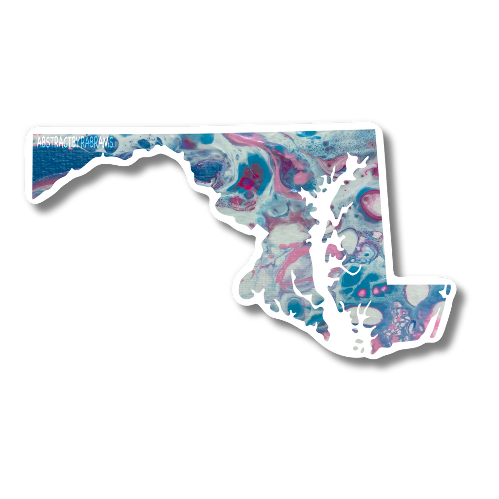 Maryland State Trans Pride and Rainbow State Vinyl Sticker