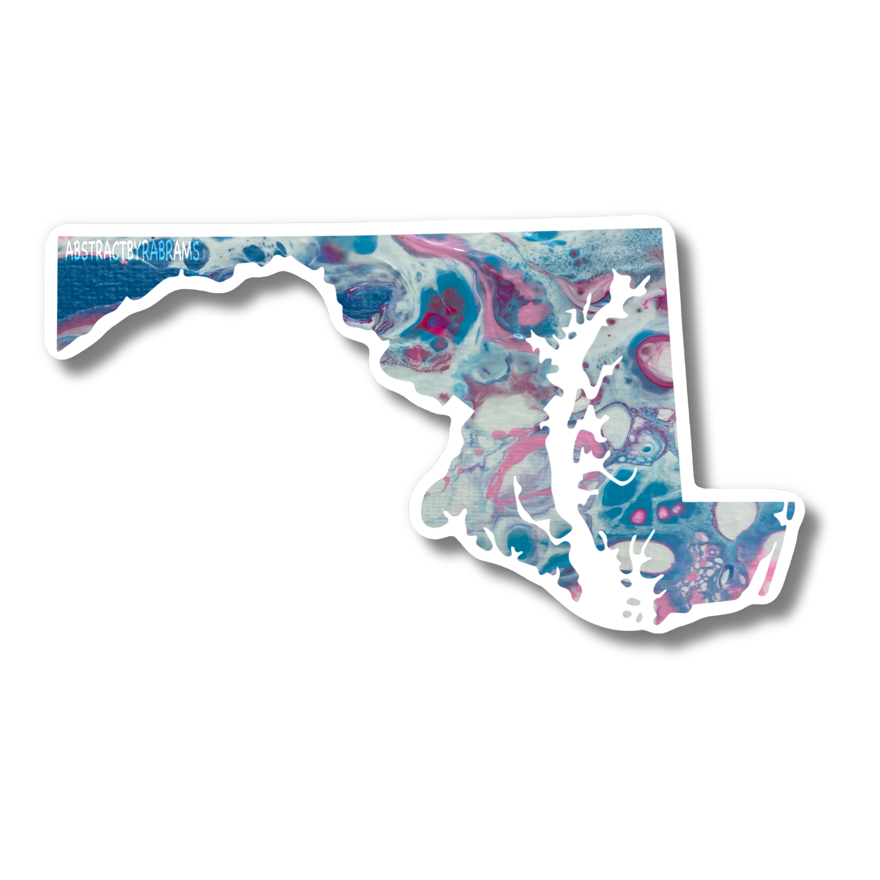 Maryland State Trans Pride and Rainbow State Vinyl Sticker