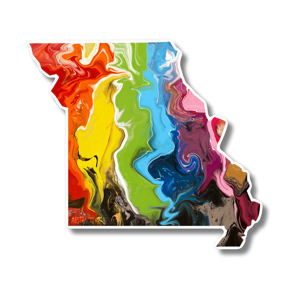 Missouri State Trans Pride and Rainbow State Vinyl Sticker