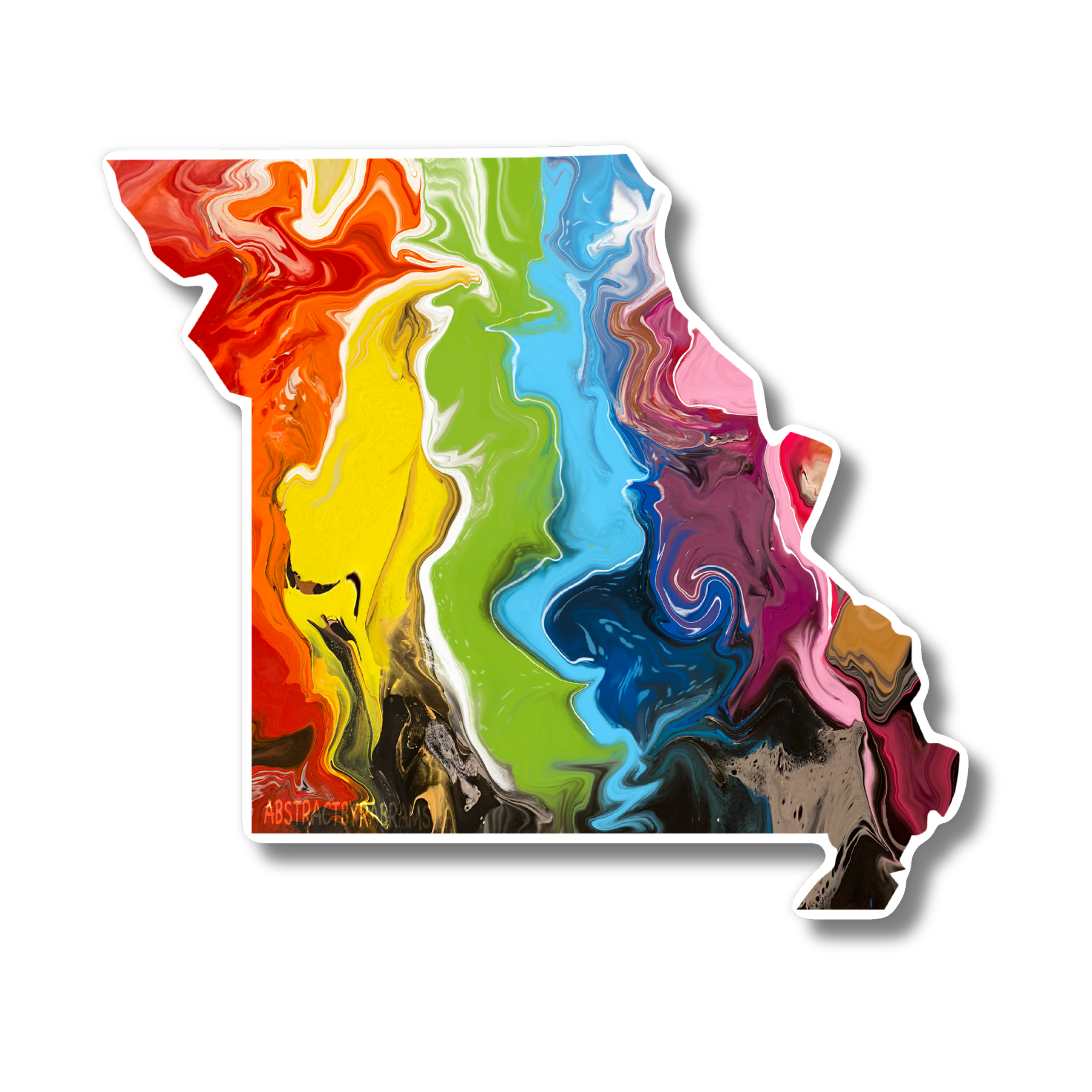 Missouri State Trans Pride and Rainbow State Vinyl Sticker