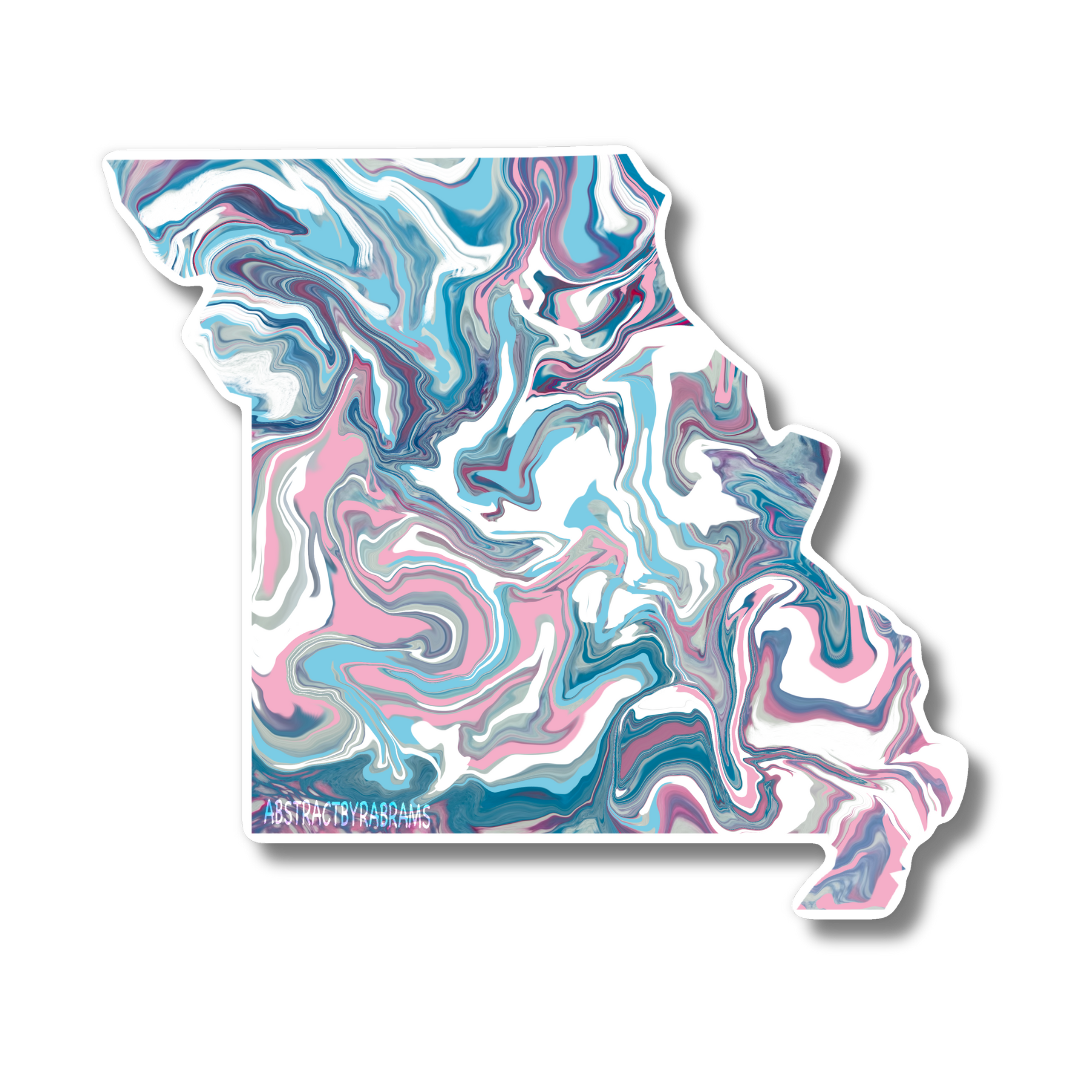 Missouri State Trans Pride and Rainbow State Vinyl Sticker