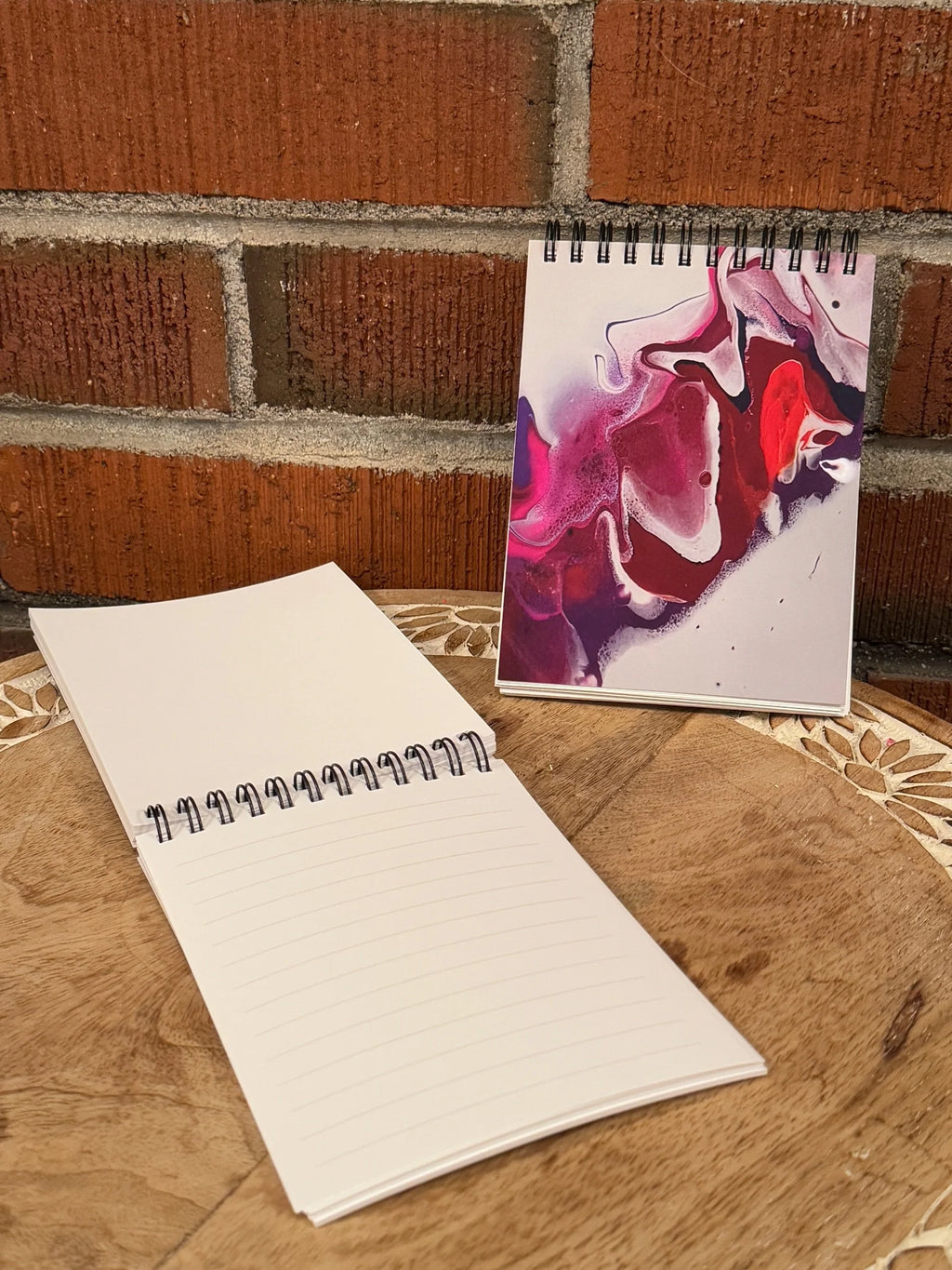 Pink, Purple and White Spiral Notepad with Soft Touch Cover  - 5.5x4.25