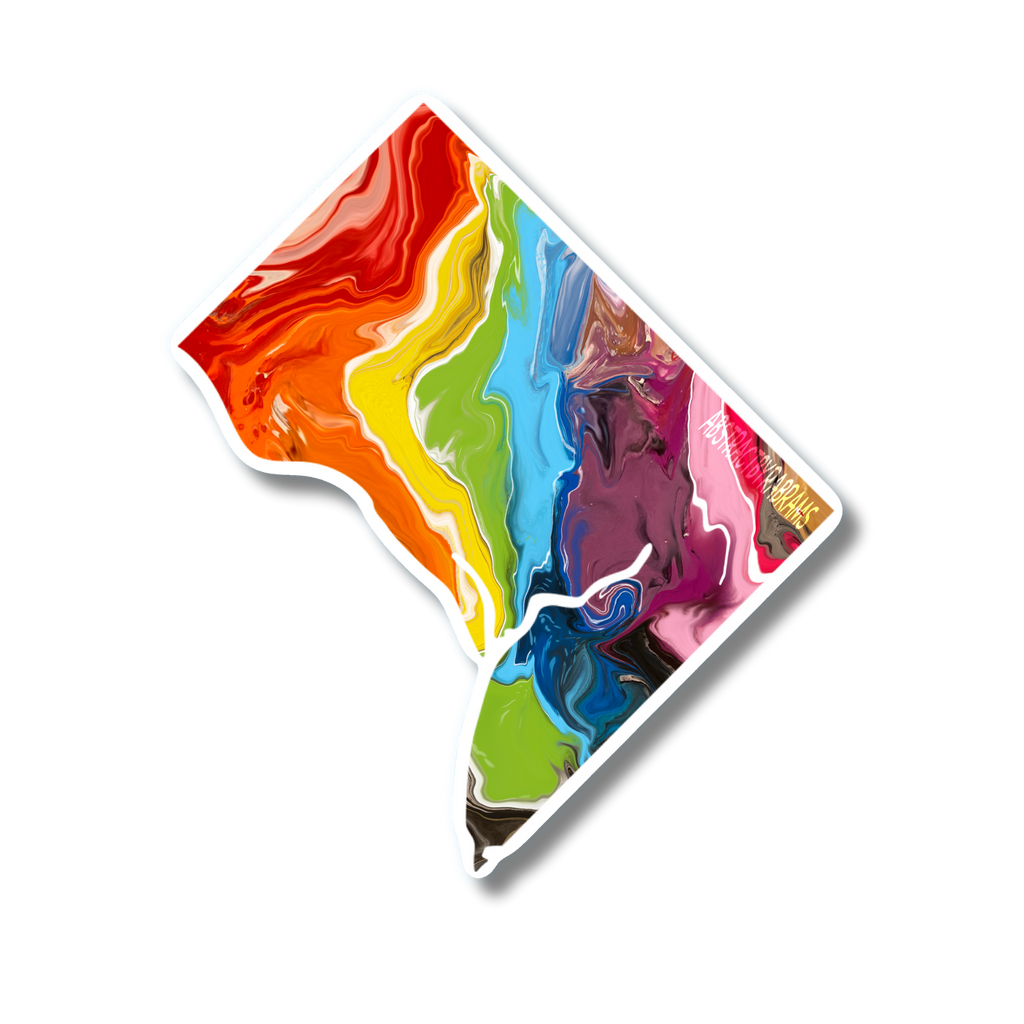 Washington D.C. Trans Pride and Rainbow State Vinyl Sticker