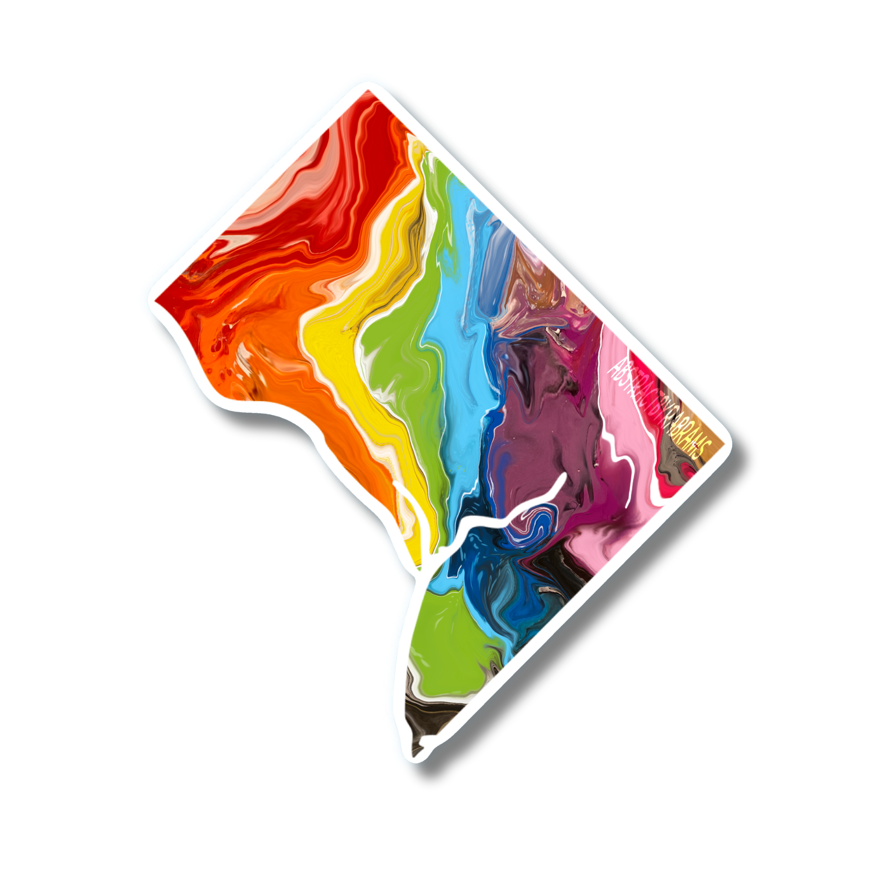 Washington D.C. Trans Pride and Rainbow State Vinyl Sticker