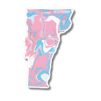 Vermont State Trans Pride and Rainbow State Vinyl Sticker