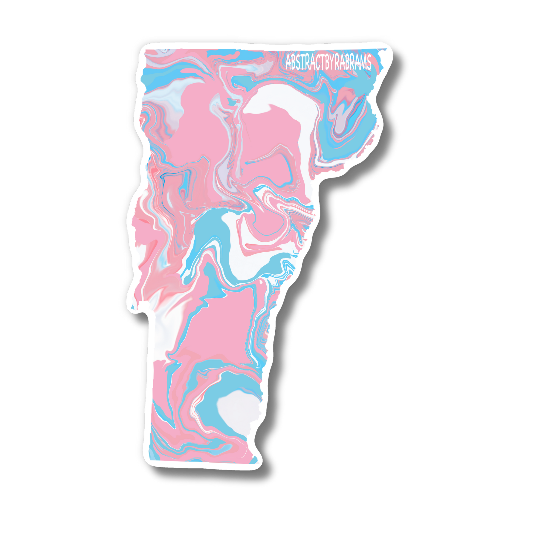 Vermont State Trans Pride and Rainbow State Vinyl Sticker
