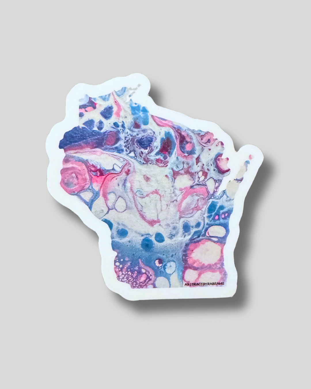Wisconsin State Shape Sticker - Rainbow and Trans Pride 3"
