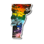 Vermont State Trans Pride and Rainbow State Vinyl Sticker