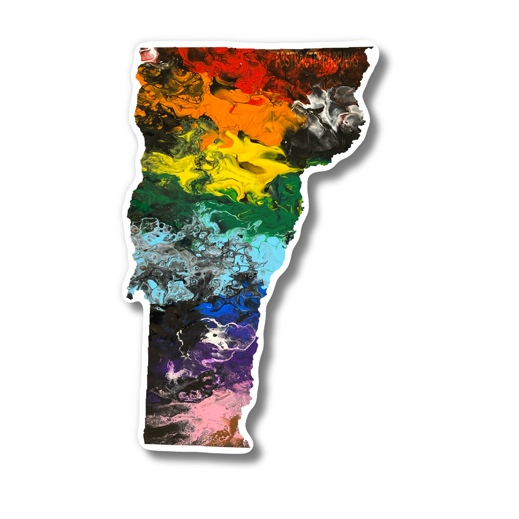 Vermont State Trans Pride and Rainbow State Vinyl Sticker