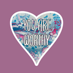 You Are Worthy Heart Shaped Sticker - 3"