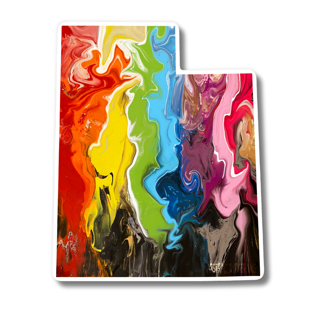 Utah State Trans Pride and Rainbow State Vinyl Sticker