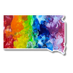 South Dakota State Trans Pride and Rainbow State Vinyl Sticker