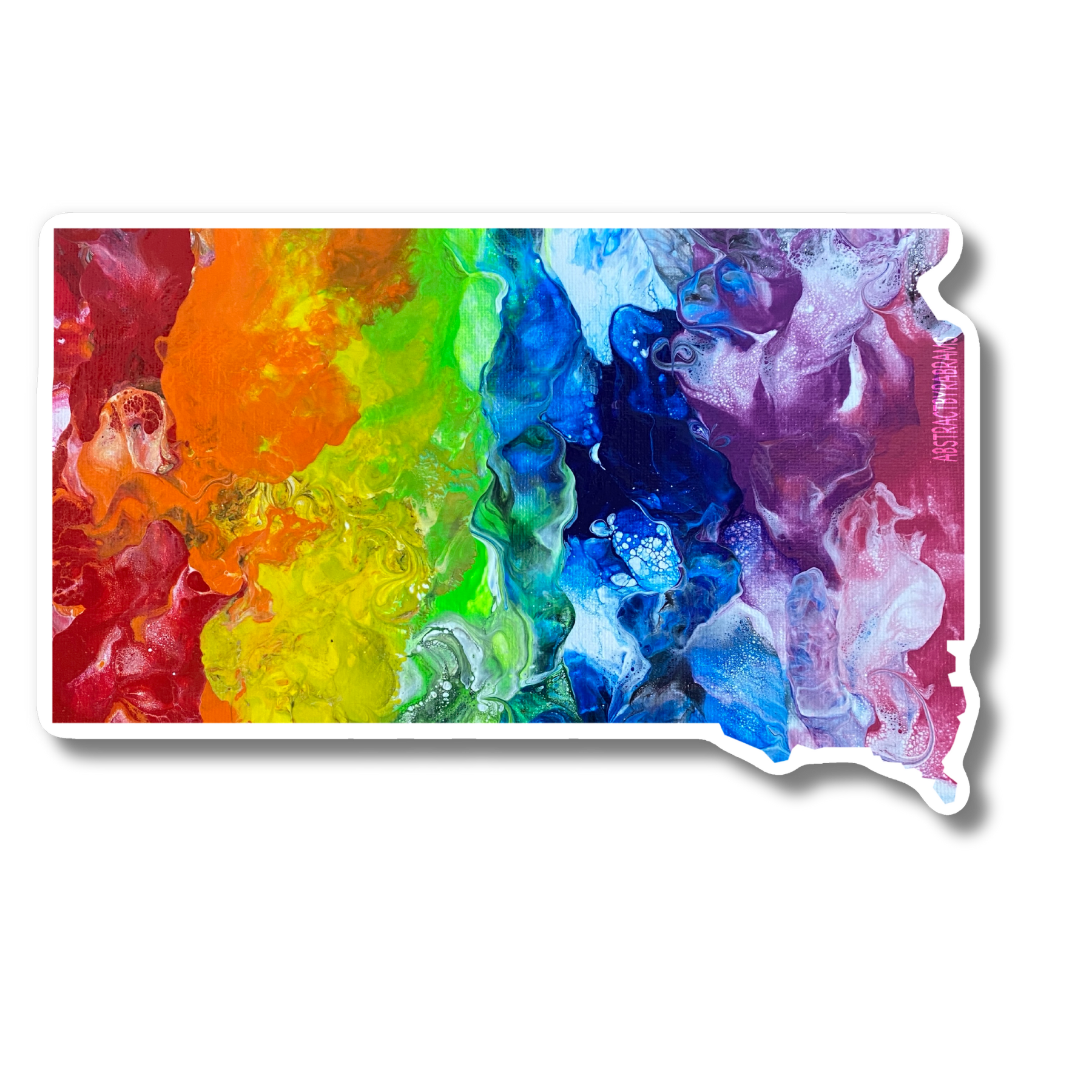 South Dakota State Trans Pride and Rainbow State Vinyl Sticker