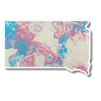 South Dakota State Trans Pride and Rainbow State Vinyl Sticker