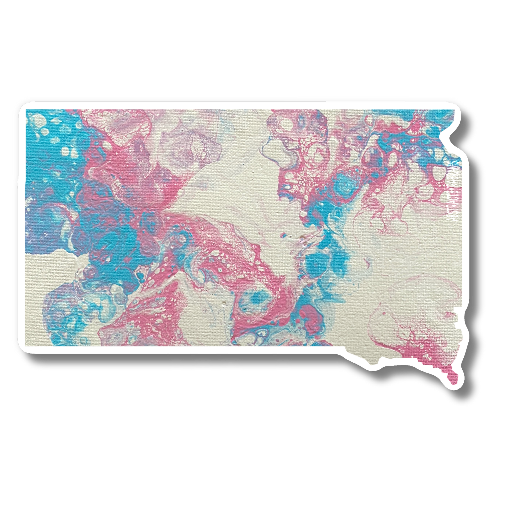 South Dakota State Trans Pride and Rainbow State Vinyl Sticker