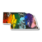 Nebraska State Trans Pride and Rainbow State Vinyl Sticker