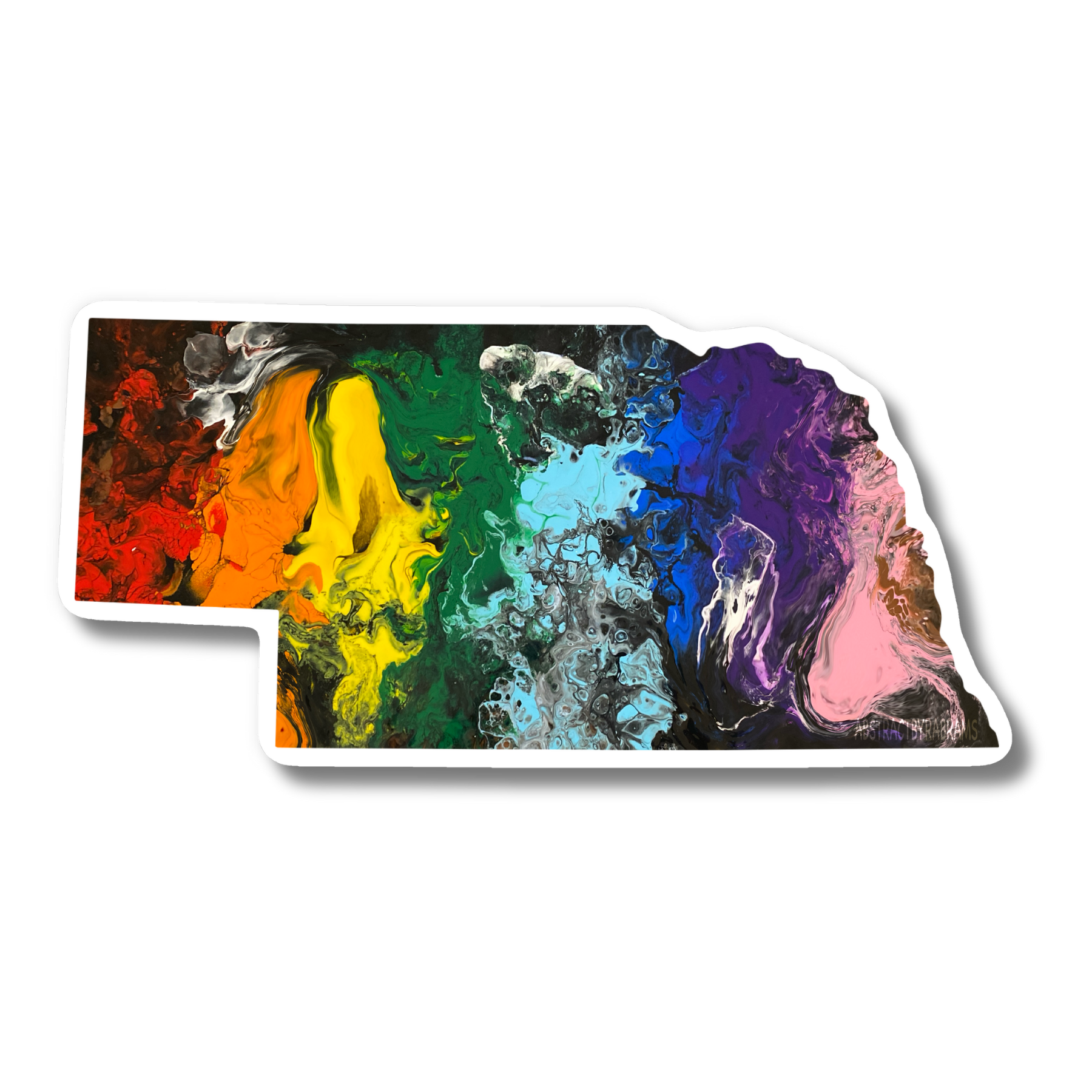 Nebraska State Trans Pride and Rainbow State Vinyl Sticker