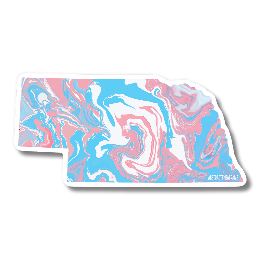 Nebraska State Trans Pride and Rainbow State Vinyl Sticker