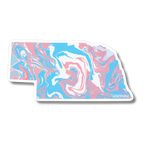 Nebraska State Trans Pride and Rainbow State Vinyl Sticker